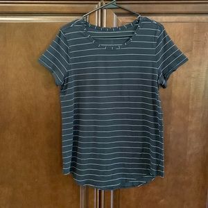 Lululemon On the Move Relaxed Striped Tee size 10